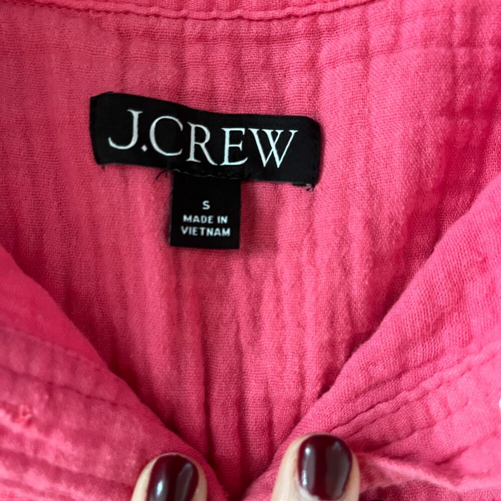 J.Crew Fresco Top Soft Gauze Long Sleeve Popover Shirt Pink Size Small - Picture 5 of 8